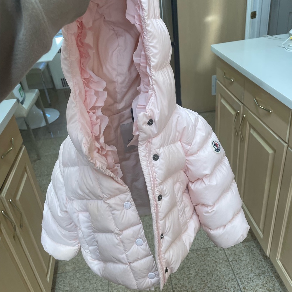 Moncler Pink Puffer Jacket with Hood